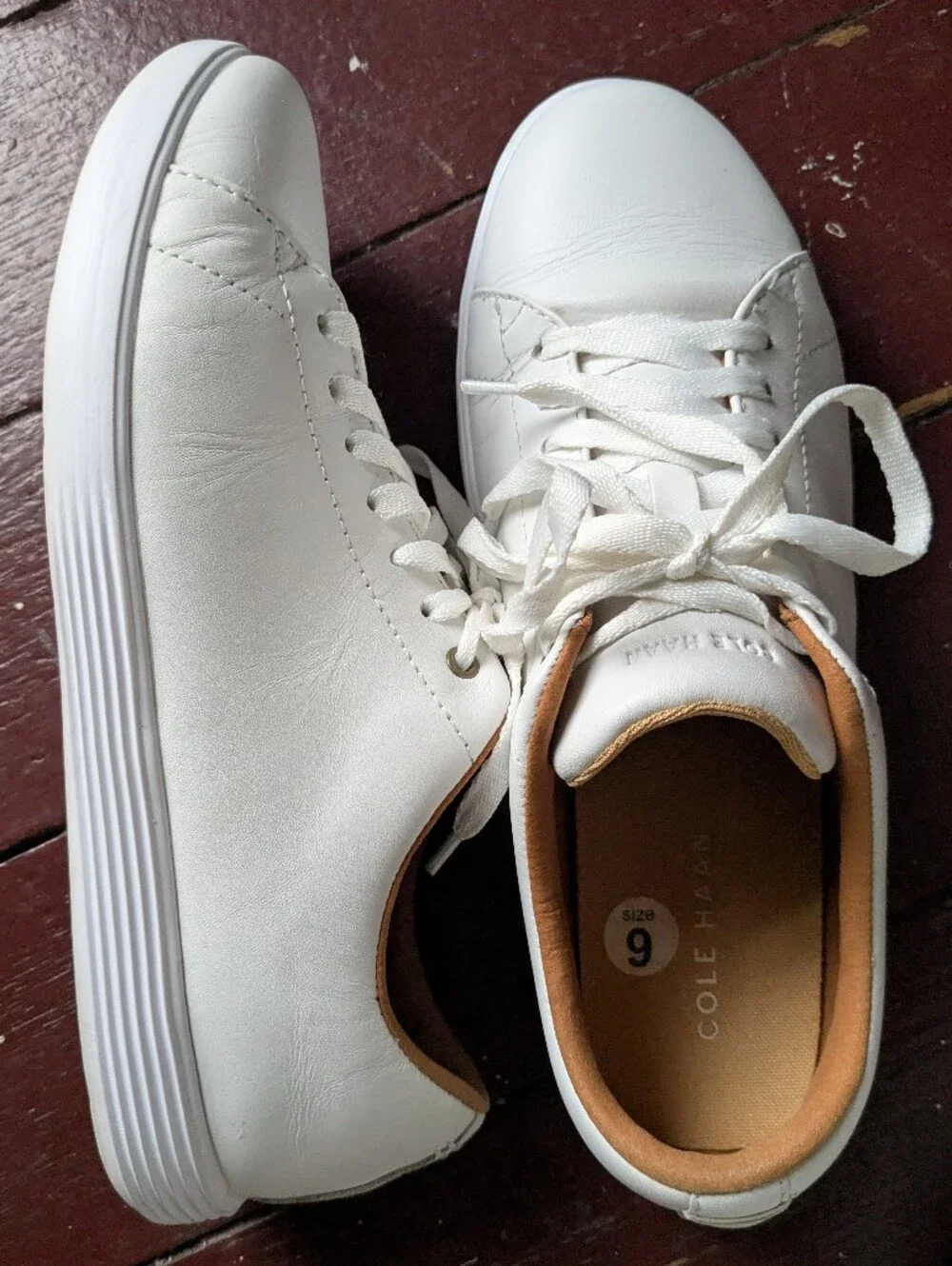 Cole Haan Women's Grand Crosscourt Sneaker Style Shoes W08780 White Leather Sz 9